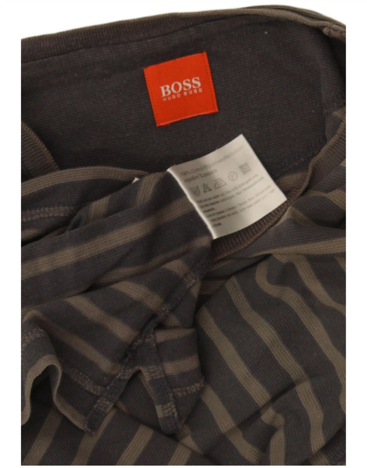 Tricou pentru bărbați Hugo Boss Top din bumbac cu dungi gri mediu