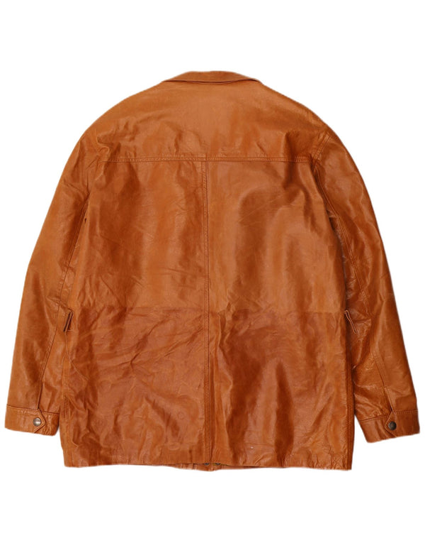 Jachetă de piele vintage pentru bărbați UK 42 XL din piele maro