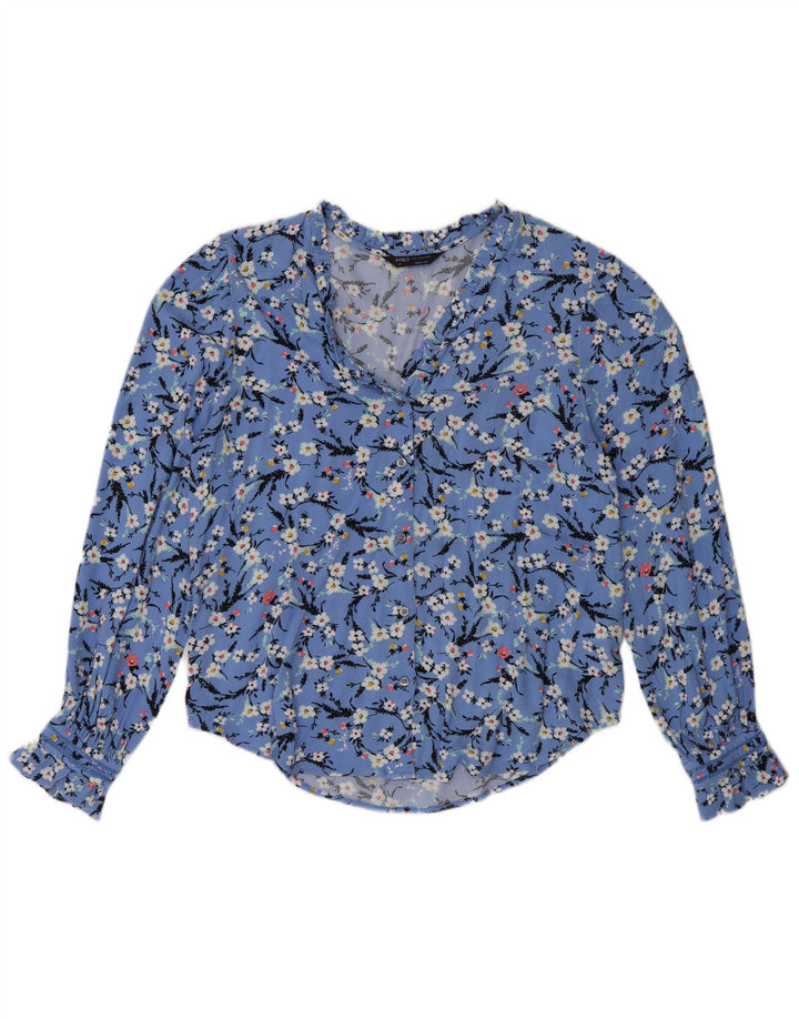 Bluză cămașă supradimensionată pentru femei Marks & Spencer UK 8 Mic Albastru Floral