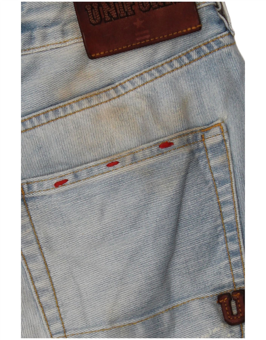 Uniformă Pantaloni scurți din denim învechit pentru bărbați W30, bumbac albastru mediu