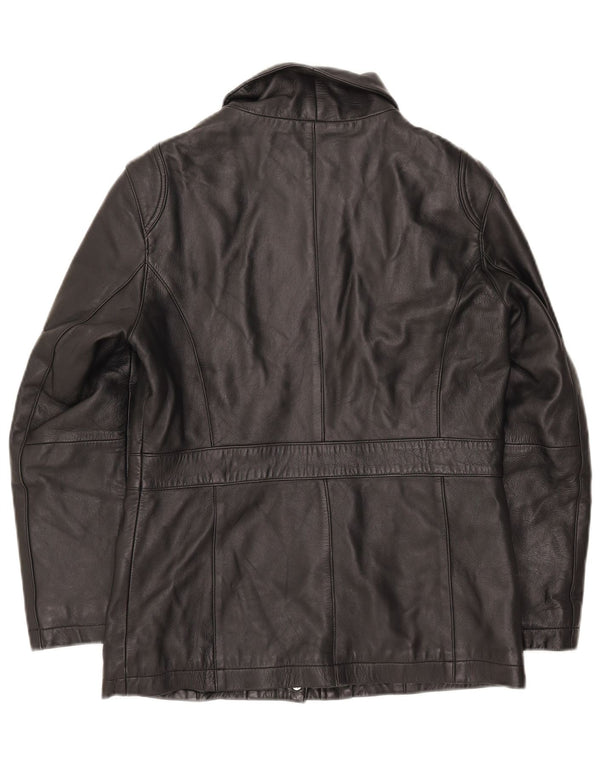 Jachetă de piele vintage pentru femei UK 10 Small Black