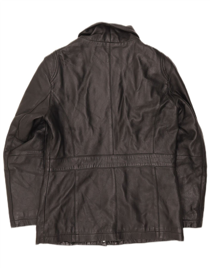 Jachetă de piele vintage pentru femei UK 10 Small Black