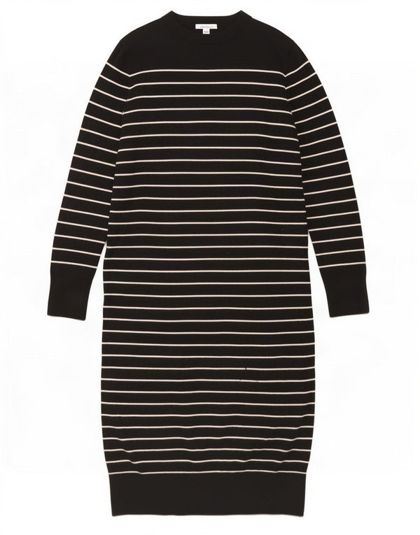 Rochie cu mânecă lungă pentru femei Zara UK 16, mare, cu dungi negre, viscoză