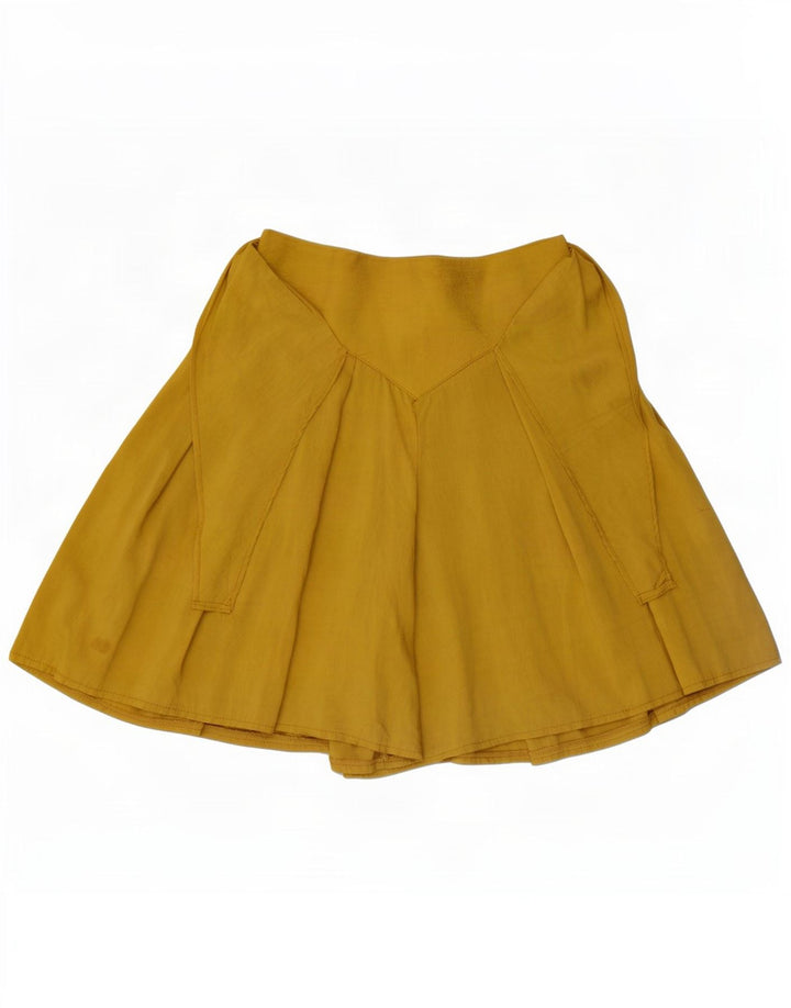 Fusta mini cu fusta vintage pentru femei W26 Small Yellow Viscose