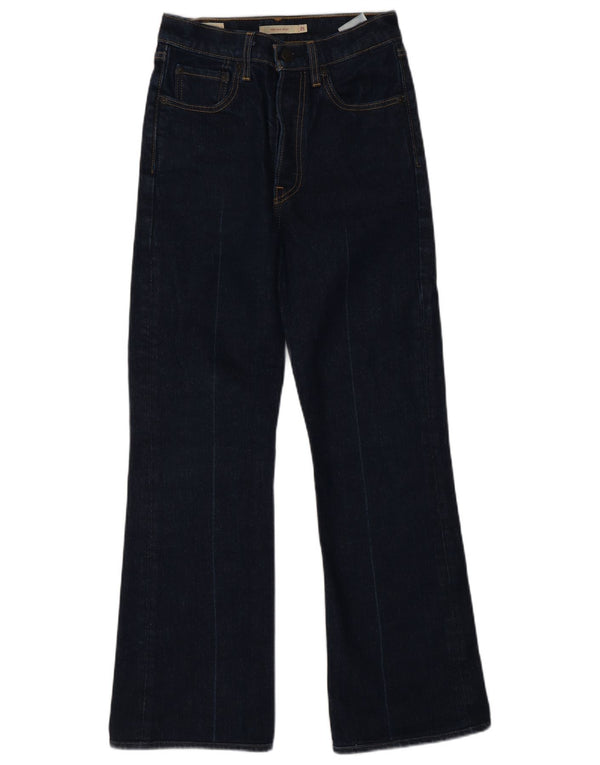 LEVI'S Womens Ribcage Bootcut Jeans W25 L26 Navy Blue Cotton