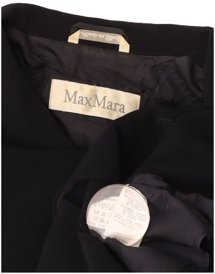 Sacou blazer pentru femei Max Mara cu 2 nasturi UK 10 Lână bleumarin mică