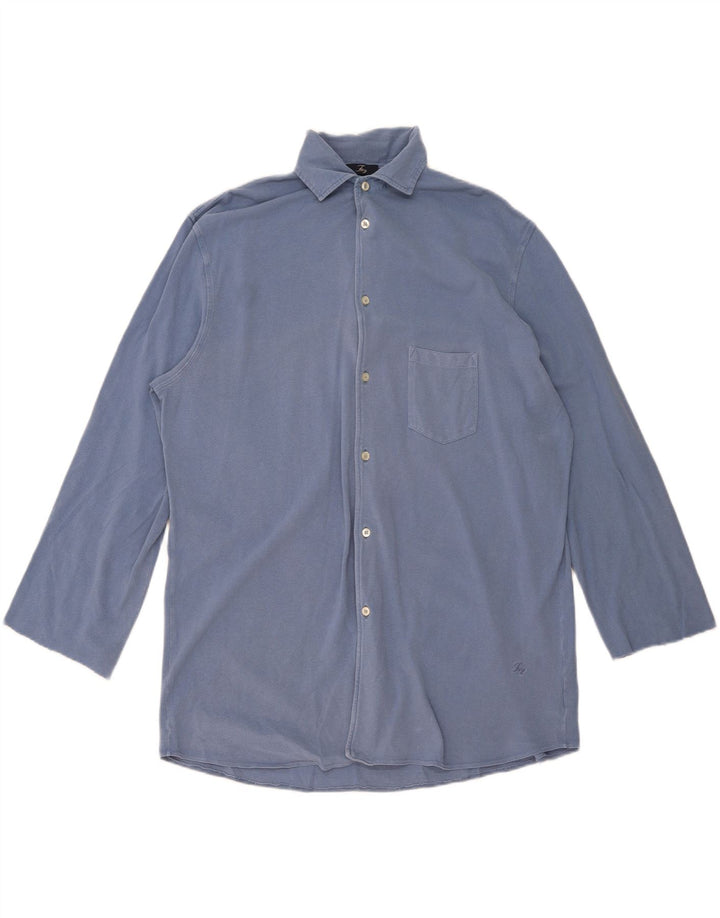 Cămașă Fay pentru bărbați cu mâneci 3/4 2XL, bumbac albastru