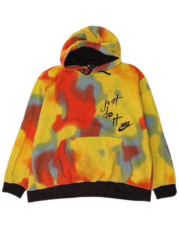Pulover Nike pentru bărbați, cu glugă, 2XL, galben Tie Dye, bumbac