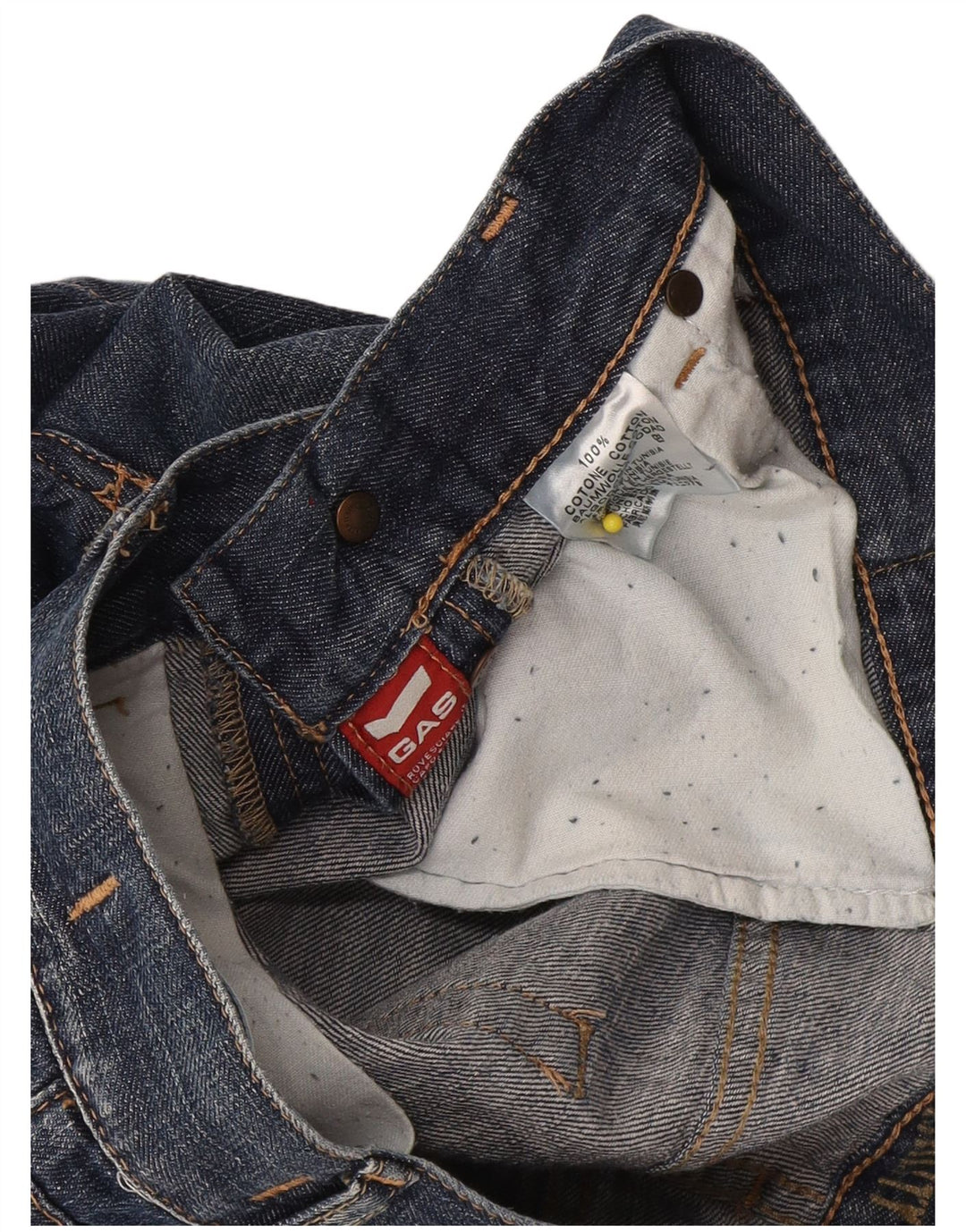 Pantaloni scurți din denim pentru bărbați Gas W30, bumbac, albastru bleumarin mediu