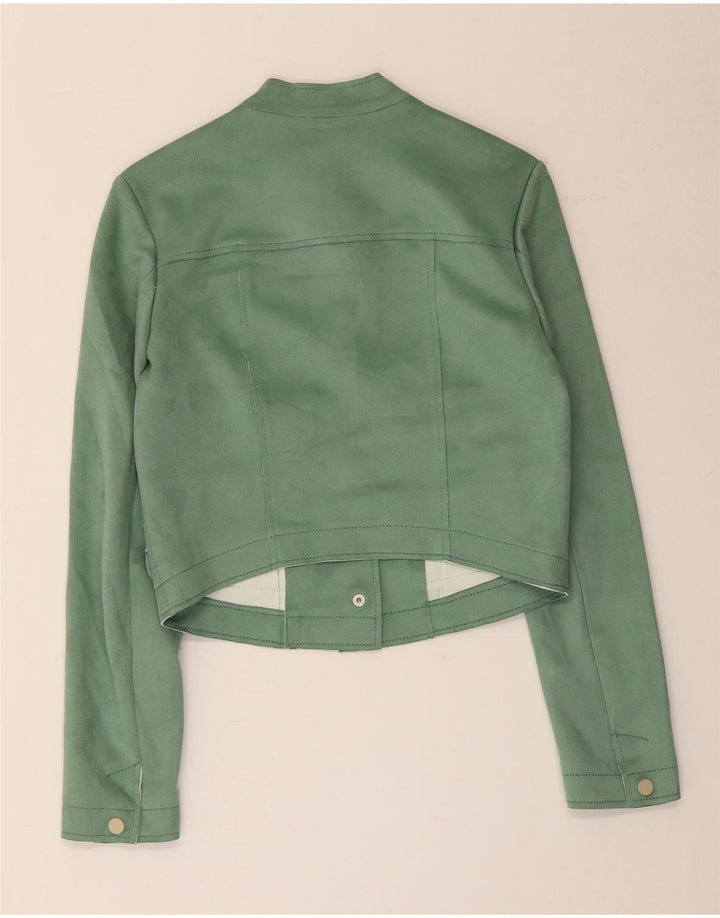 Jachetă Bomber Crop pentru Damă Zara UK 6 XS Poliester verde