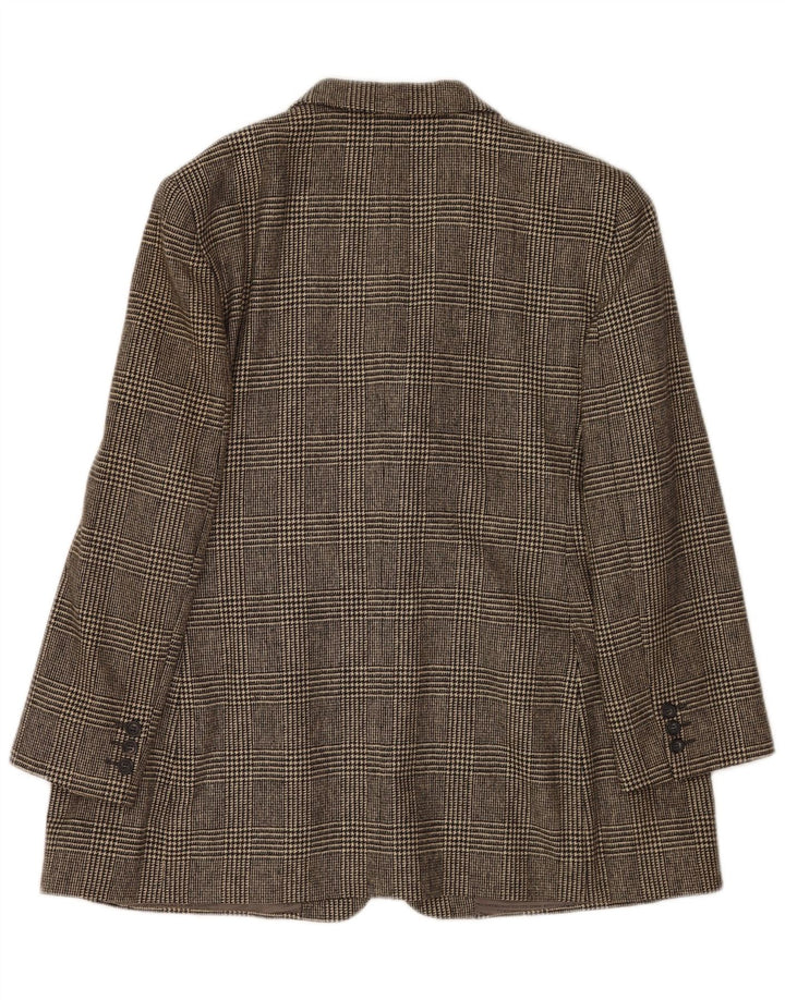 Jachetă DAKS pentru femei, cu 4 nasturi, UK 18 XL, lână nouă, cu carouri gri