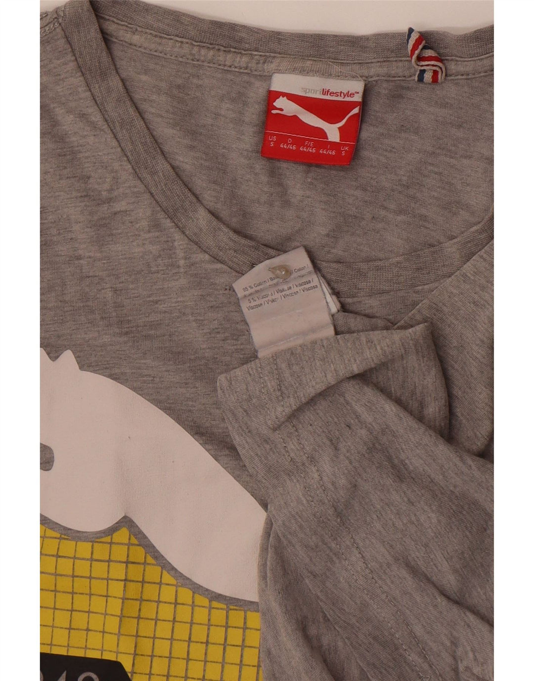 Tricou grafic Puma pentru bărbați Top mic, gri, bumbac