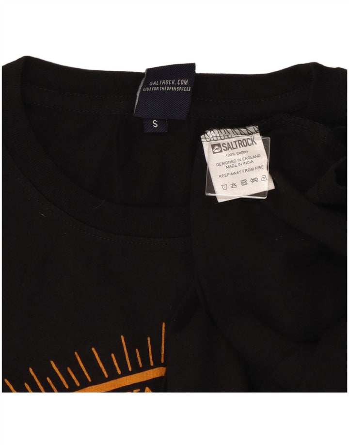 Tricou grafic Saltrock pentru bărbați Top mic bumbac negru