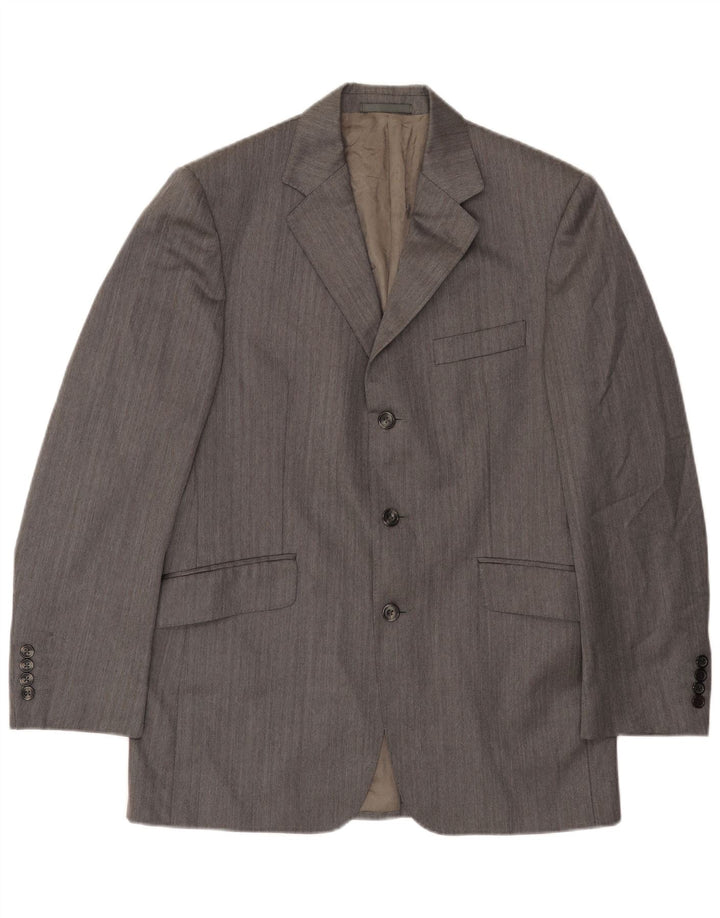 Jachetă pentru bărbați Aquascutum cu 3 nasturi, UK 40, lână mare, gri
