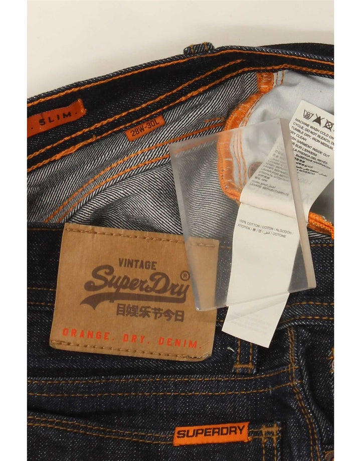 Blugi slim pentru bărbați Superdry W28 L30 bumbac bleumarin