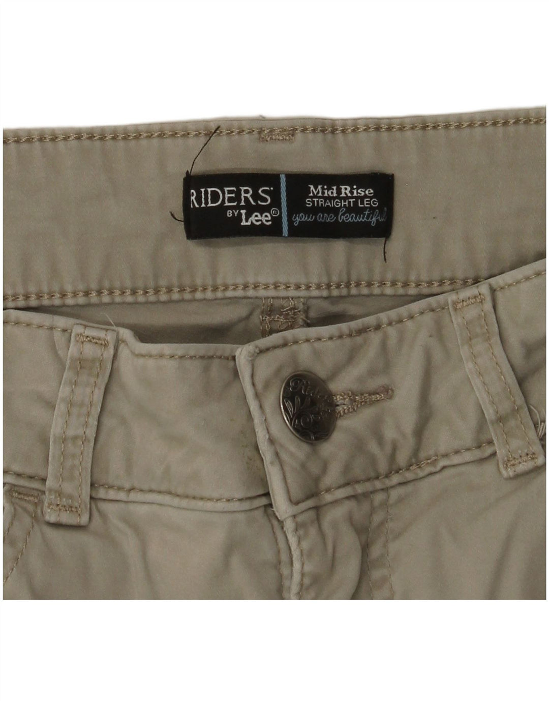Pantaloni casual drepti LEE Riders pentru femei cu talie medie L30 L28 bej