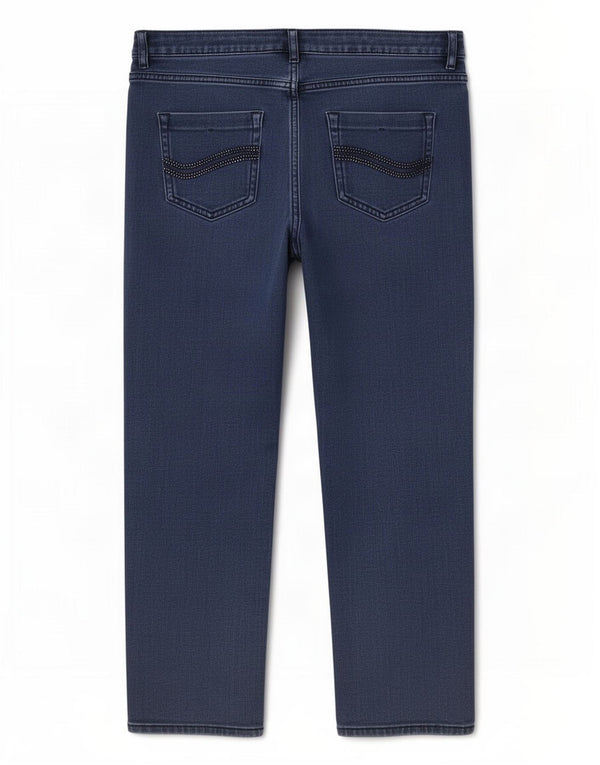 Marks & Spencer Blugi Per Una Capri pentru femei UK 16 Large W32 L20 Blue Bumbac