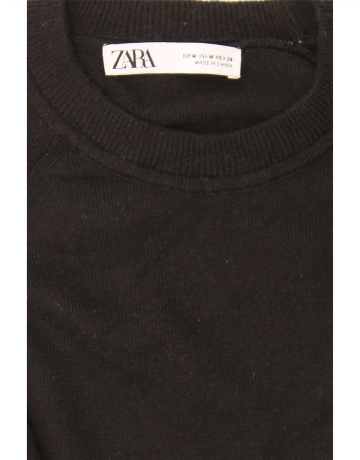 Pulover pentru damă Zara Crop oversize cu gâtul turnat, UK 14 Medium Negru