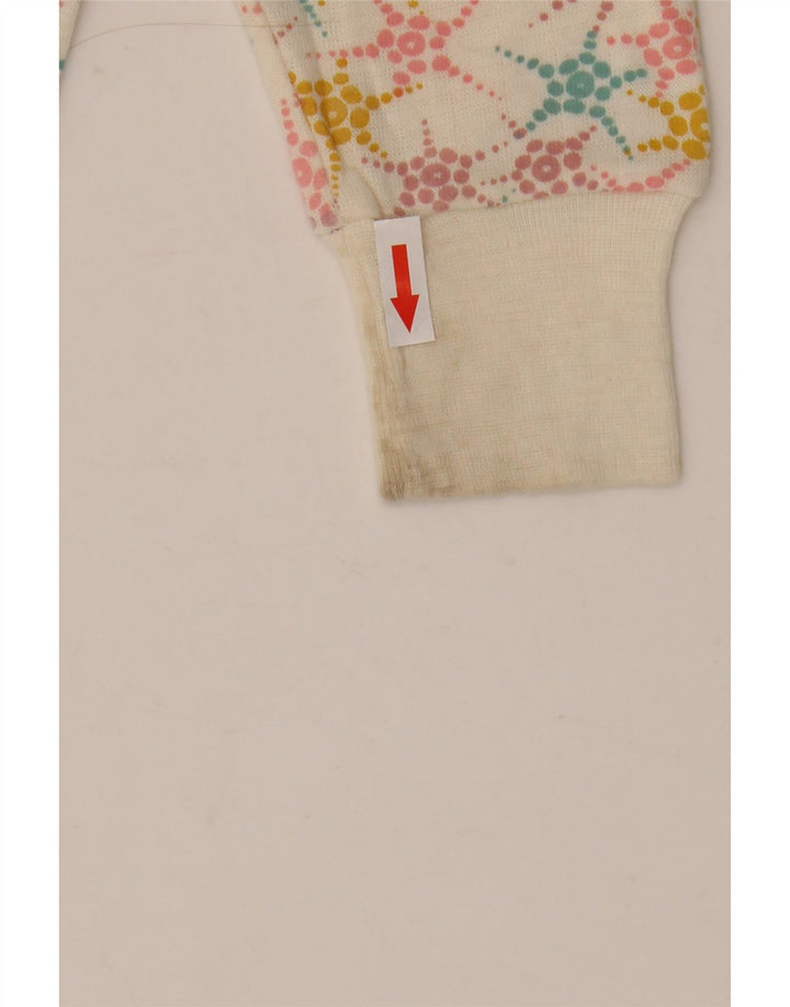 Eddie Bauer Womens Sweatshirt Jumper UK 12 Medium Off White Geometric