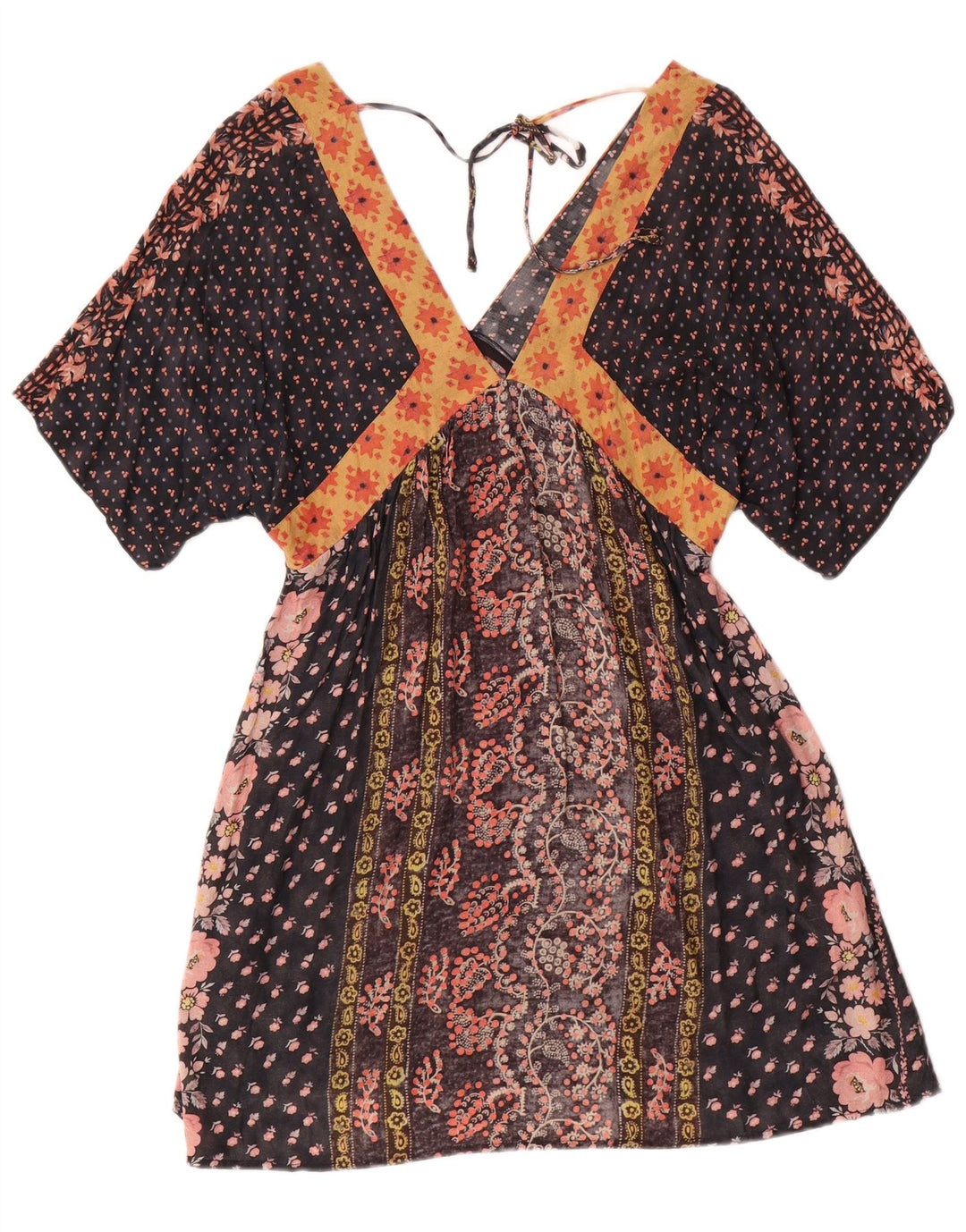 Rochie Kaftan pentru femei Zara UK 12 Medium Black Floral