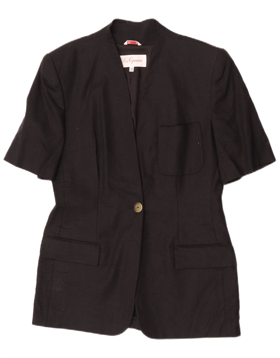 Jachetă blazer pentru femei Les Copains, cu mânecă scurtă, cu 1 nasture, IT 44 Medium Negru