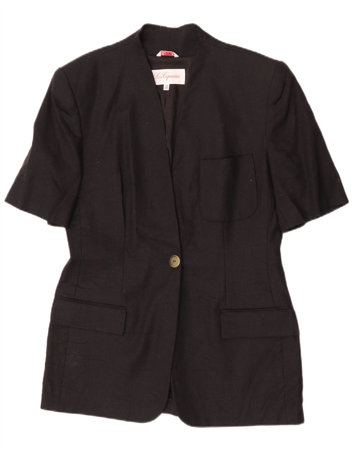 Jachetă blazer pentru femei Les Copains, cu mânecă scurtă, cu 1 nasture, IT 44 Medium Negru