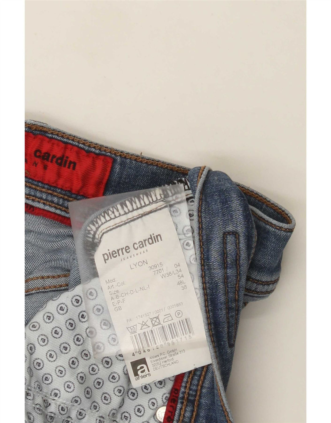 Jeans drept bărbați Pierre Cardin W38 L32 Bumbac albastru