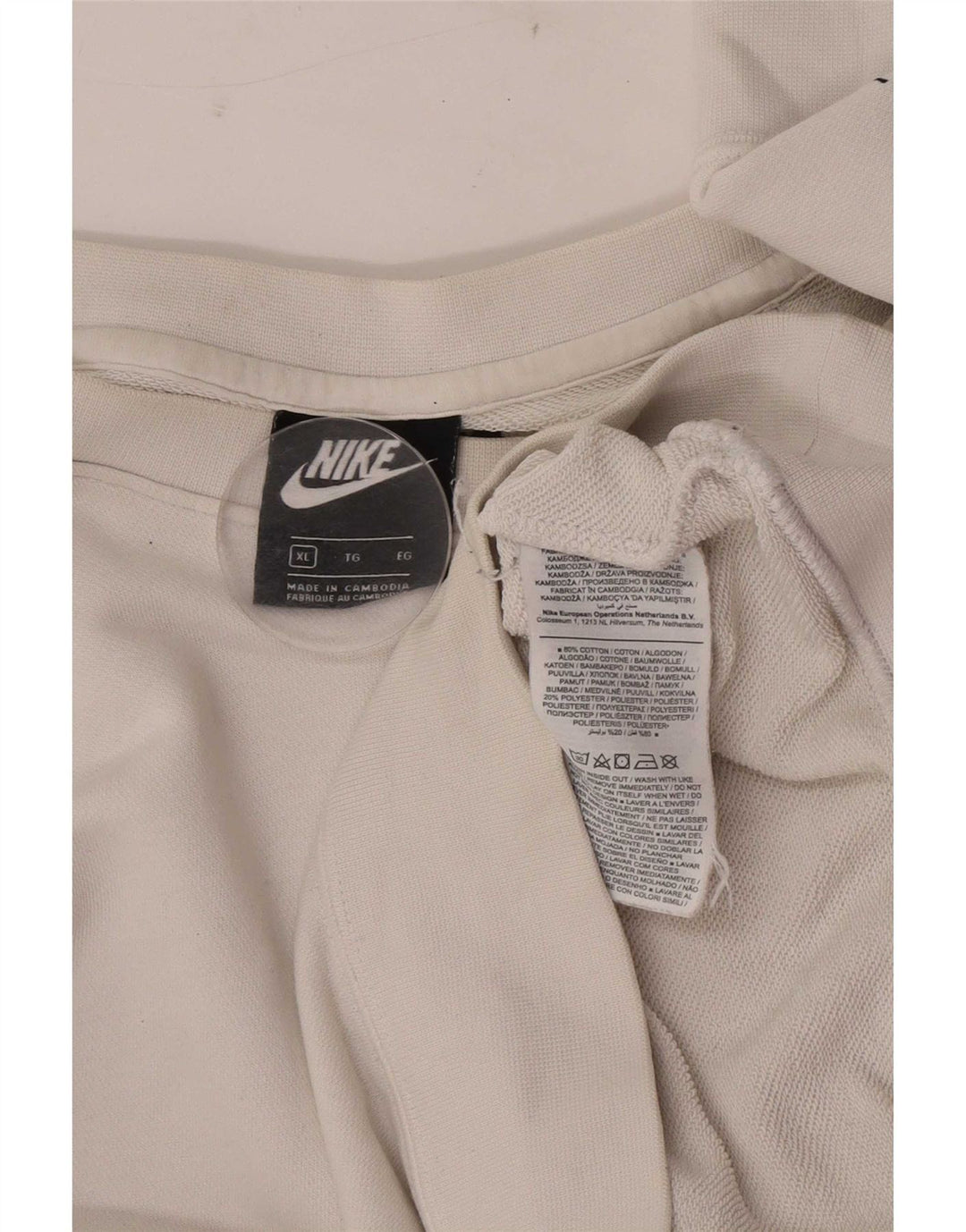 Hanorac grafic pentru bărbați Nike Jumper XL Bumbac alb