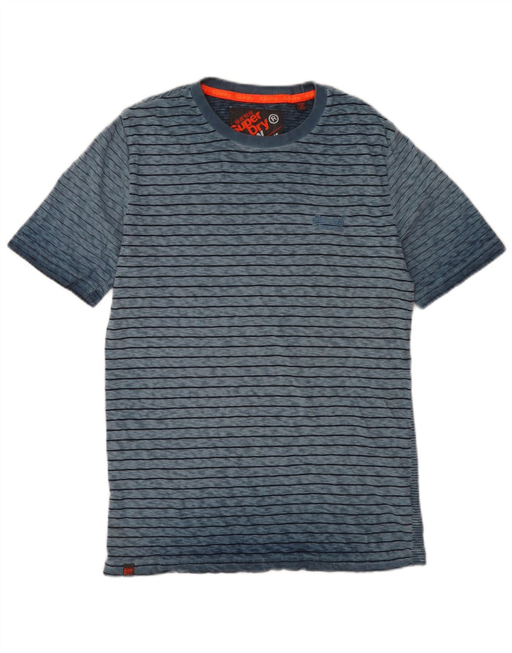 Tricou pentru bărbați Superdry Top din bumbac cu dungi albastre medii