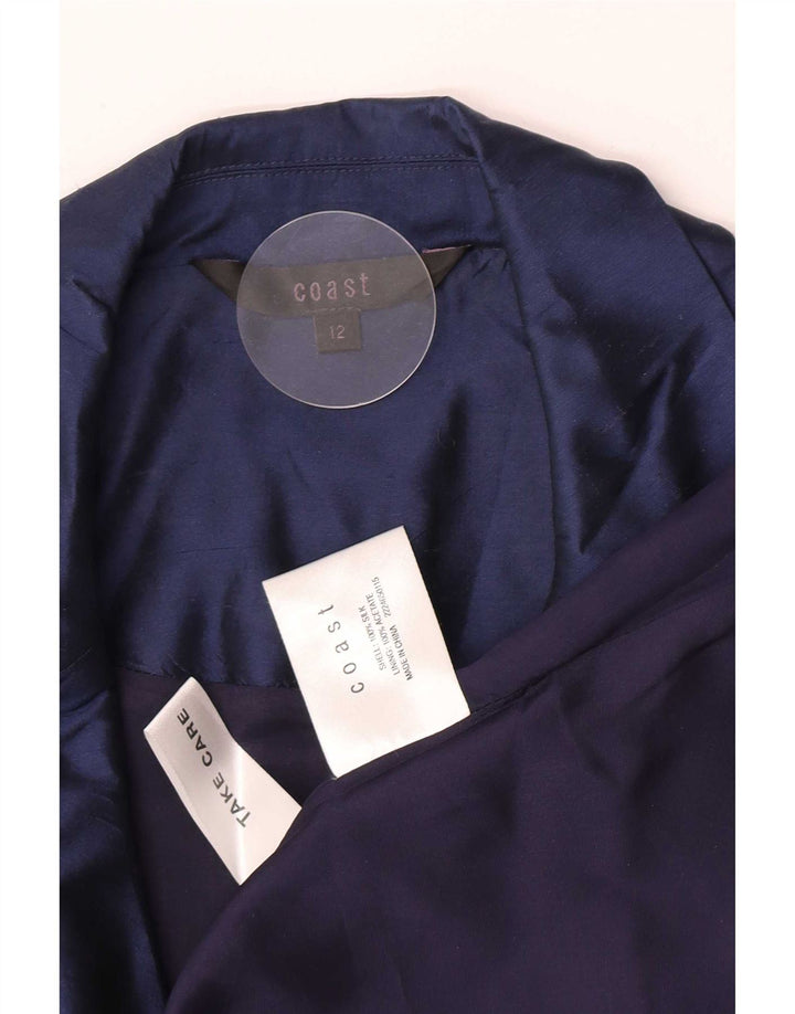 Coast Womens Wrap Dress UK 12 Medium Bleumarin Mătase