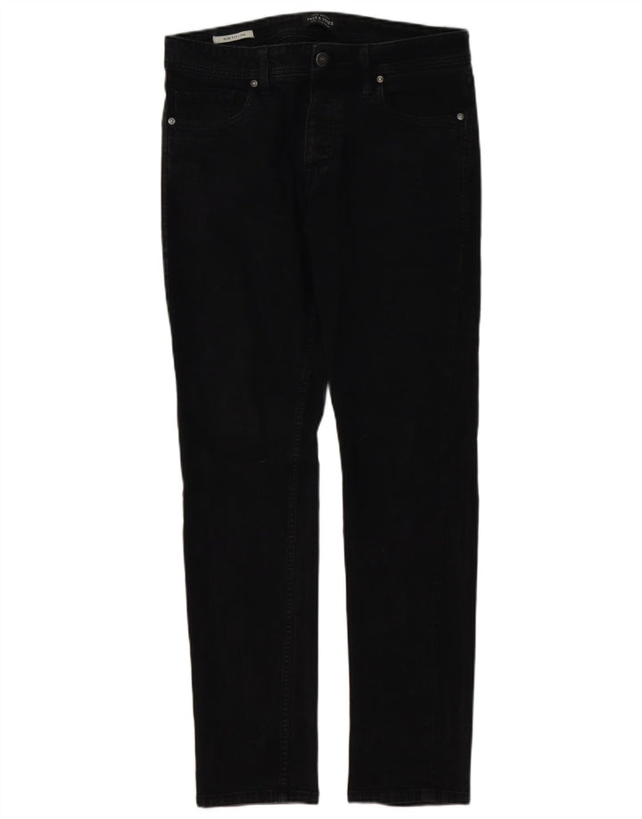 Blugi Jack & Jones Tim Slim pentru bărbați W32 L32 negri