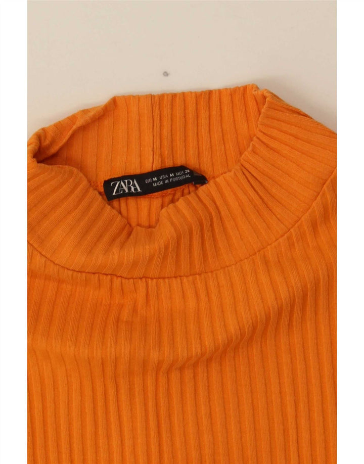 Crop Top pentru femei Zara cu mânecă lungă UK 12 portocaliu mediu