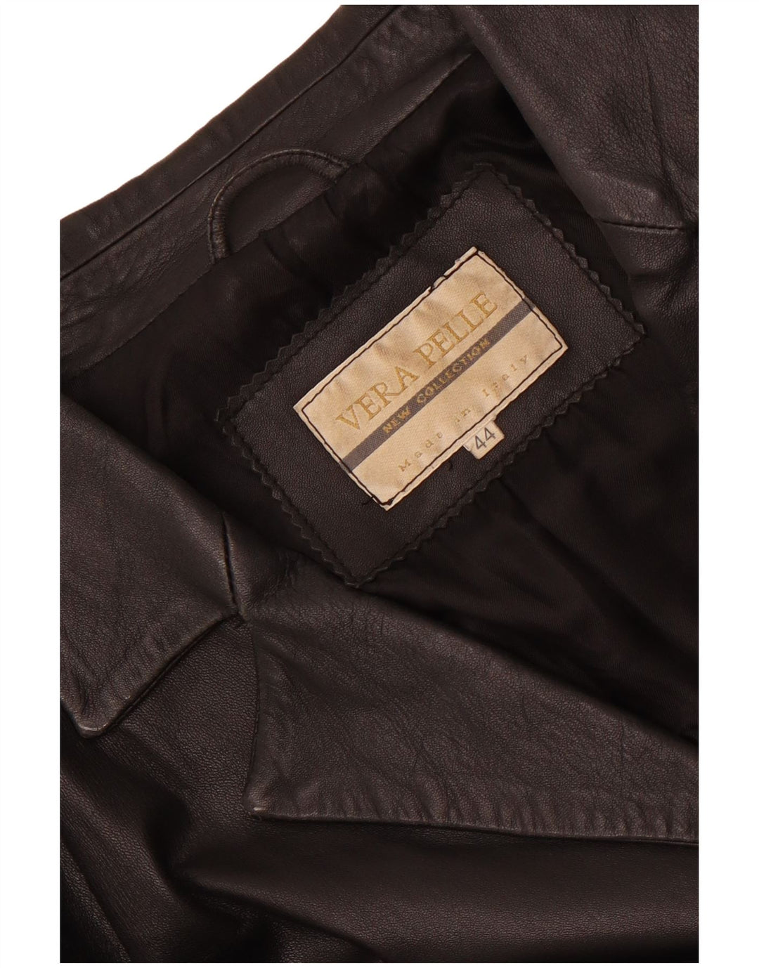 Palton din piele vintage pentru femei IT 44 Piele neagră medie