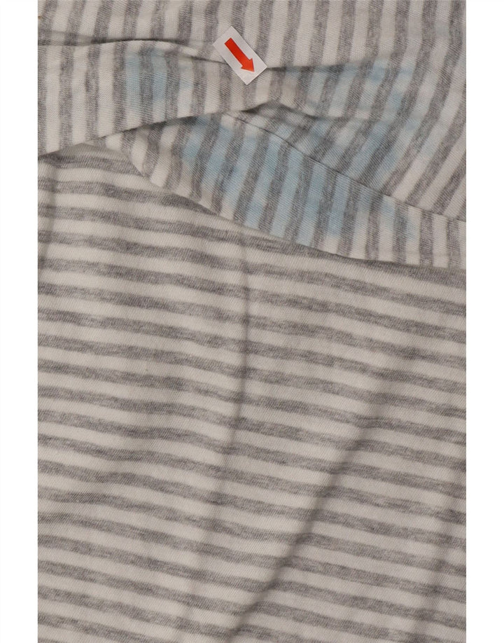 QUIKSILVER Crop Top supradimensionat pentru femei cu mânecă lungă UK 14 Medium Gri cu dungi