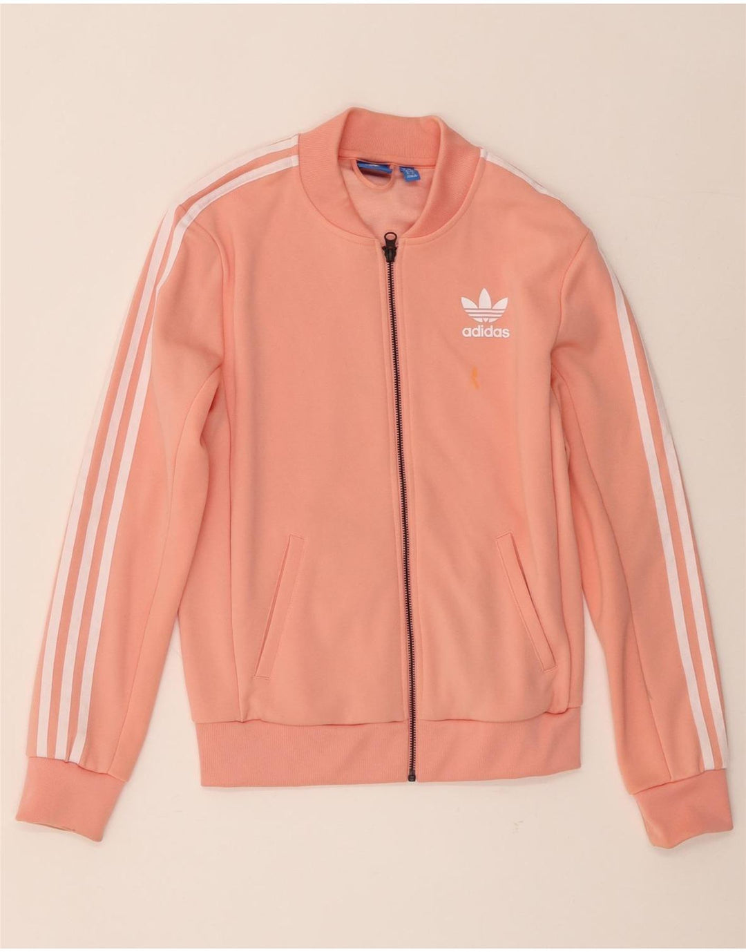 Jachetă de top pentru trening grafic Adidas pentru femei UK 6 XS Poliester portocaliu