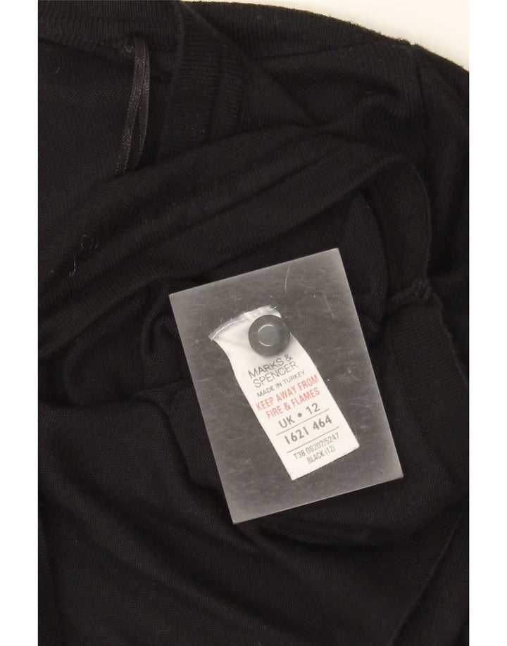 Marks & Spencer Pulover Crop Cardigan pentru femei UK 12 Medium Black Viscose