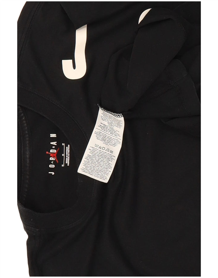 Tricou grafic Jordan pentru bărbați Top mediu negru bumbac