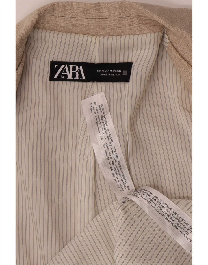 Blazer pentru femei Zara UK 12 Medium Bej Viscoza