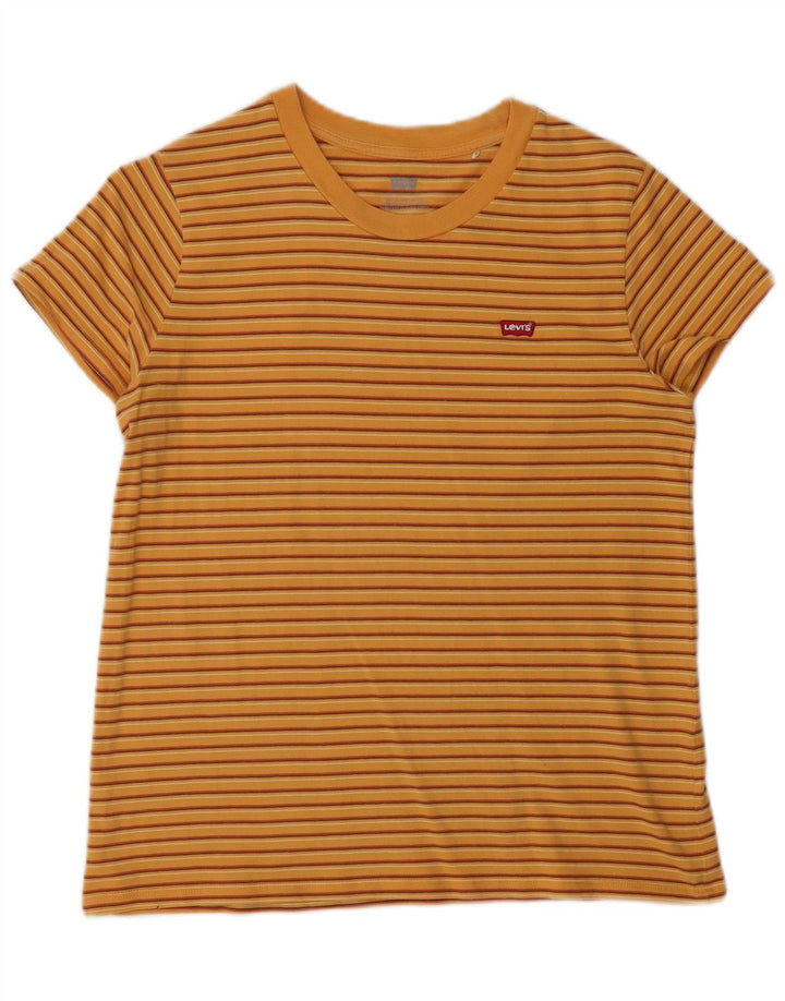 Tricou pentru femei Levi's Top UK 12 Medium Orange Striped Bumbac
