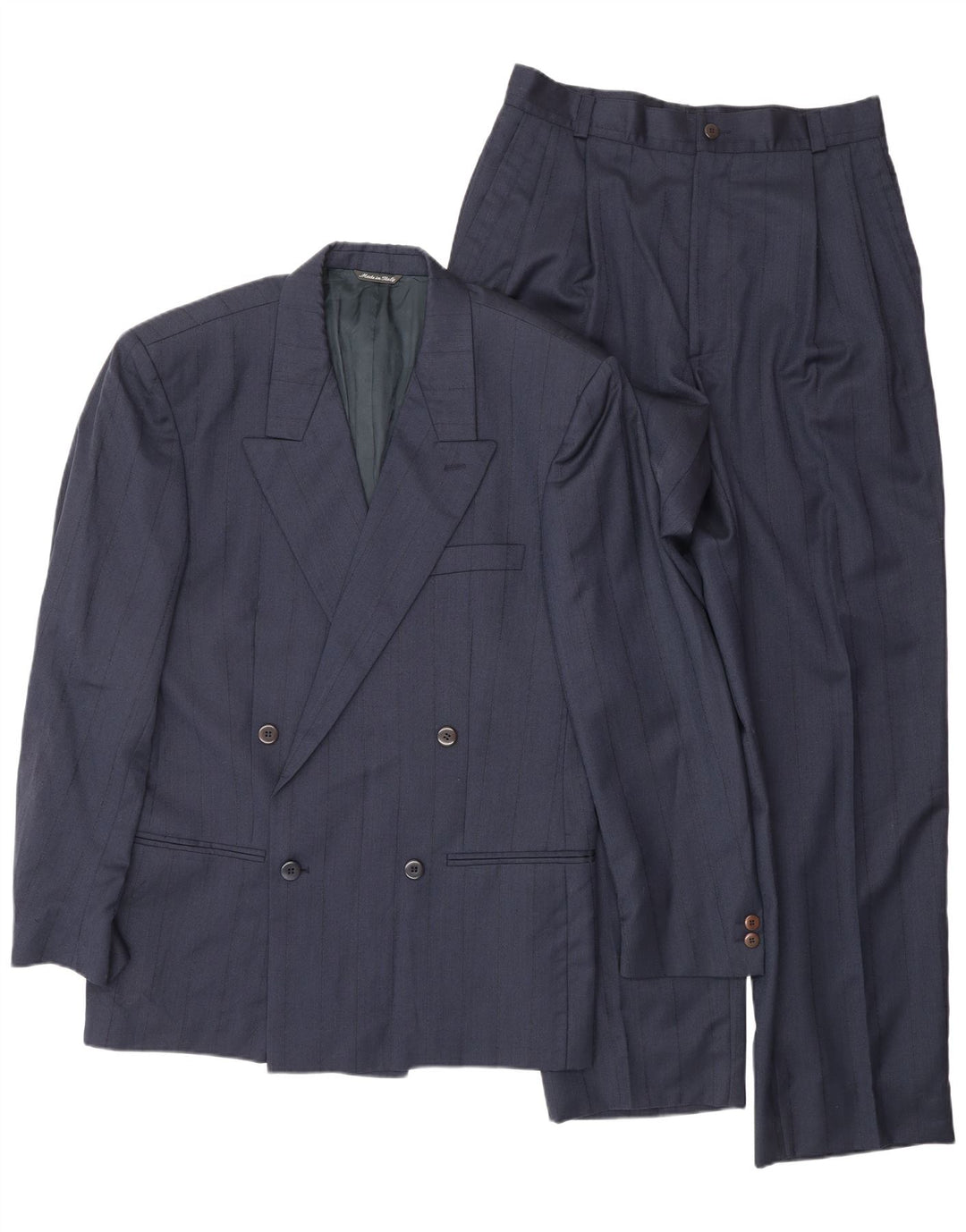 Costum 2 piese pentru bărbați GIANNI VERSACE UK 40 mare W30 L30 bleumarin clasic