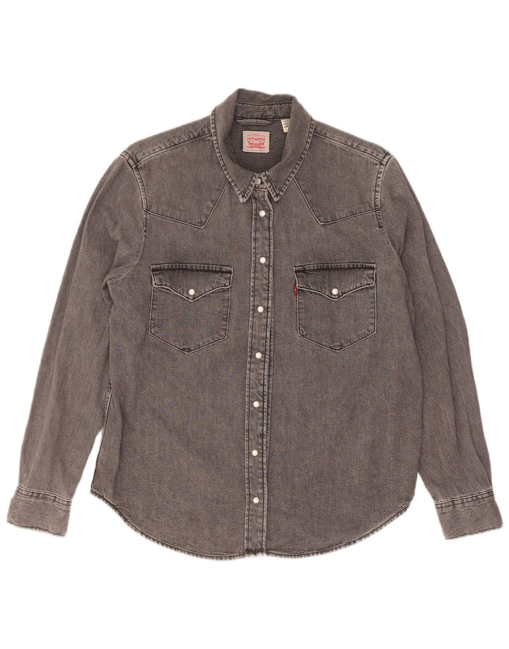 Cămașă de blugi Levi's pentru femei UK 14, bumbac gri mediu