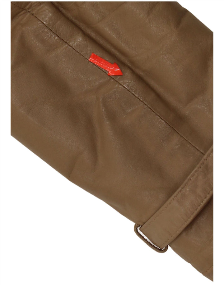 Geaca de piele vintage pentru barbati IT 48 Medium Beige Piele