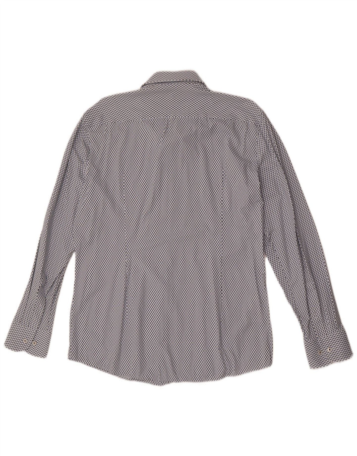 Cămașă pentru bărbați Hugo Boss Slim Fit Mărimea 41 16 Poliamidă geometrică albastră mare