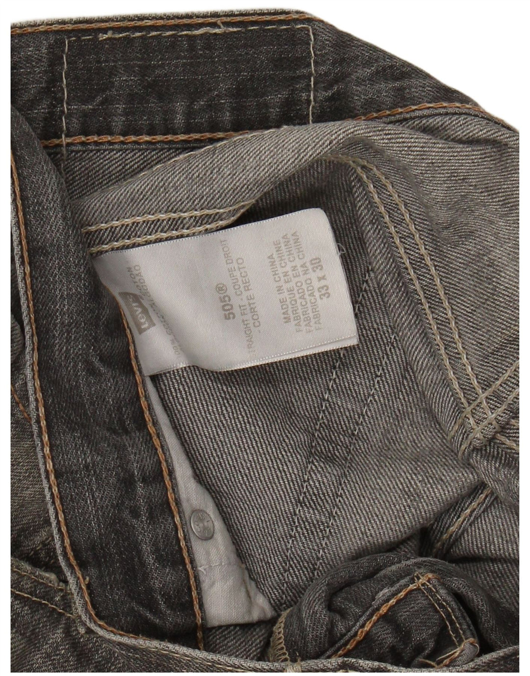 LEVI'S Blugi 505 drepti pentru bărbați W33 L30 bumbac gri