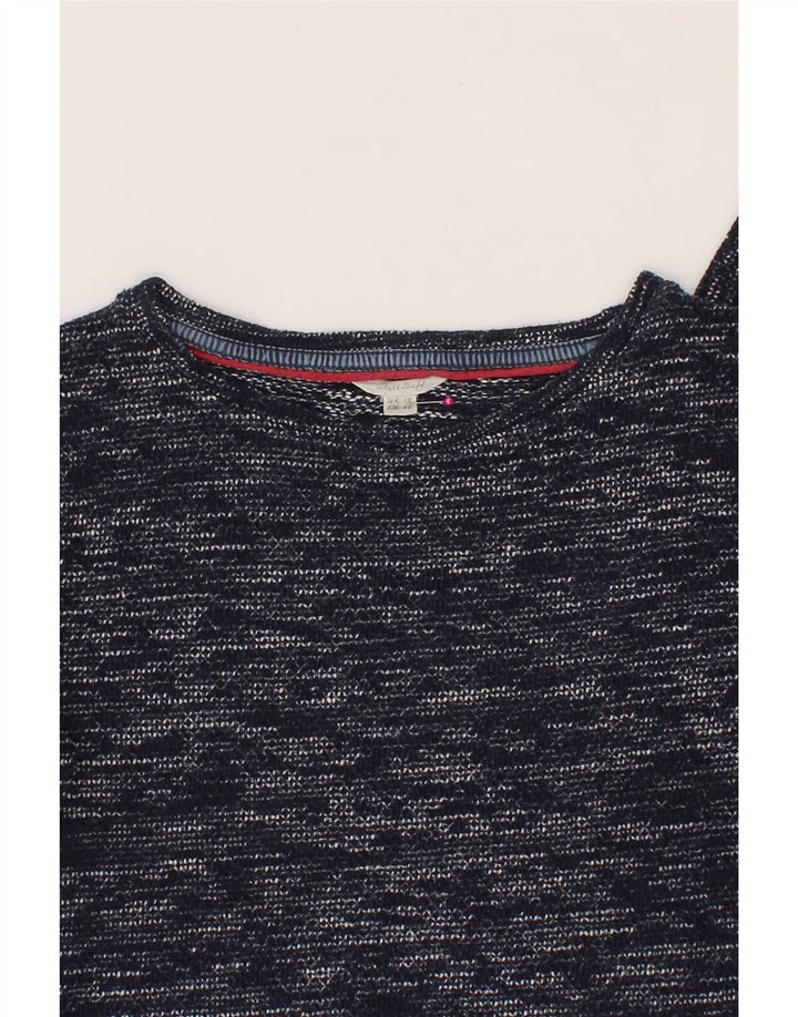 WHITE STUFF Womens Boat Neck Jumper Sweater UK 12 Medium Navy Blue Flecked Vintage White Stuff and Second-Hand White Stuff from Messina Hembry 