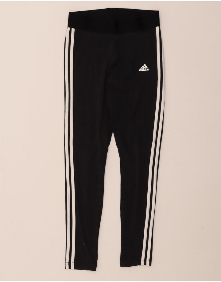 Leggings ADIDAS pentru femei, cu ajustare strânsă, UK 8/10, bumbac negru mic
