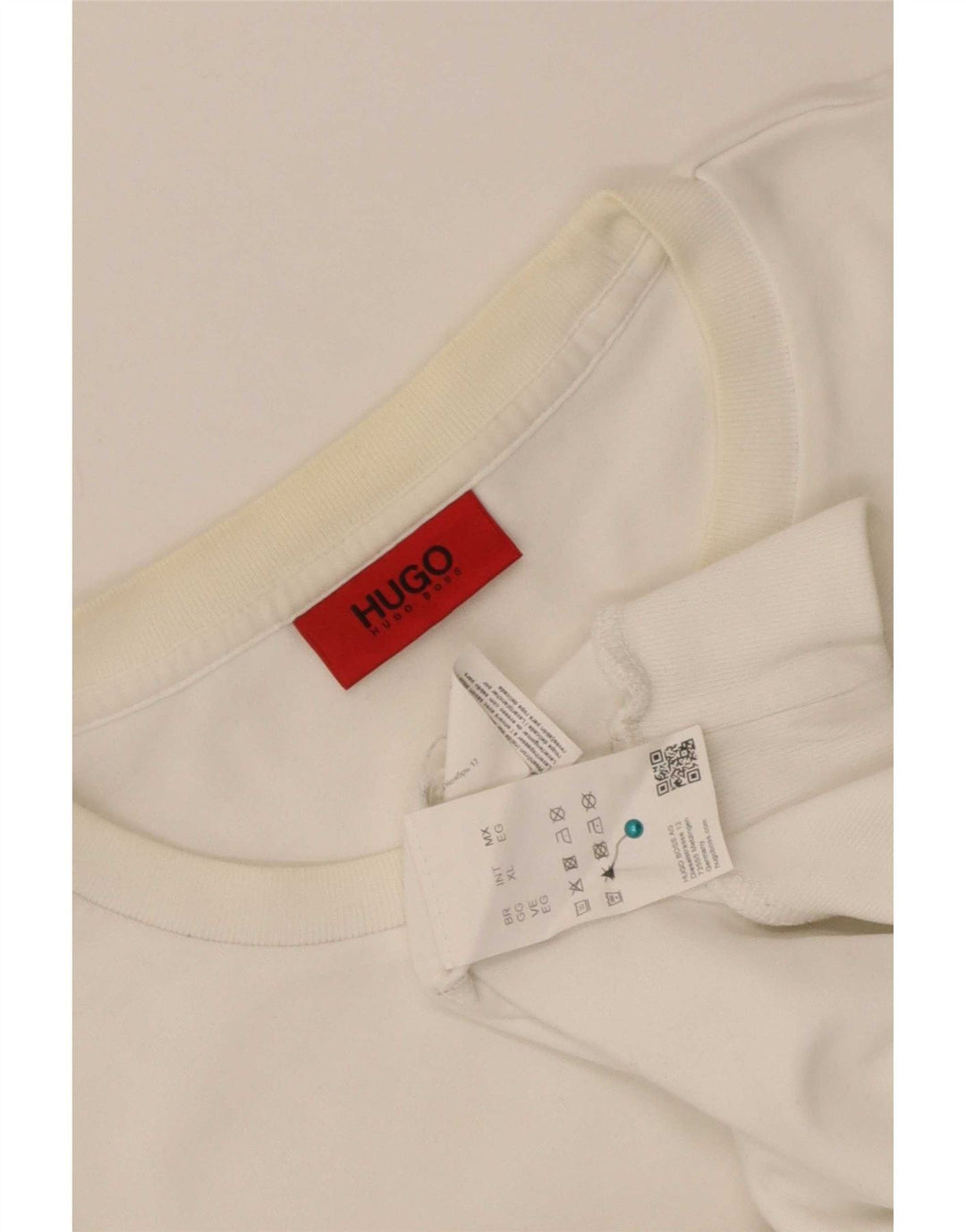 Hanorac grafic pentru bărbați Hugo Boss Pulover XL bumbac alb