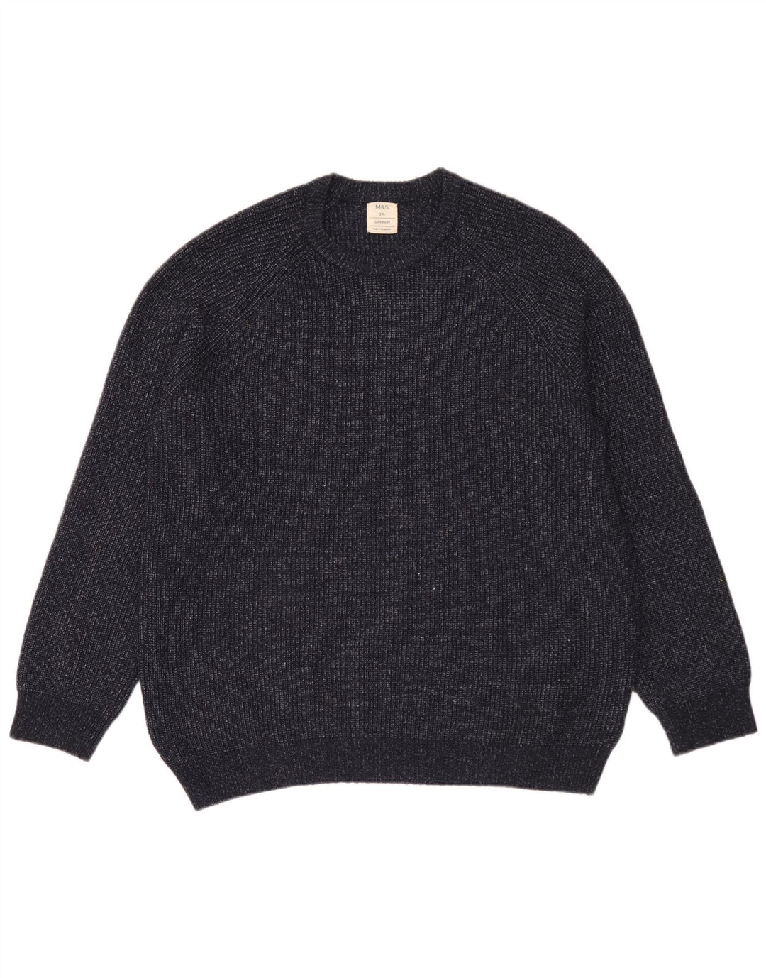 Pulover pentru bărbați Marks & Spencer, cu gât crew, 2XL, poliamidă bleumarin