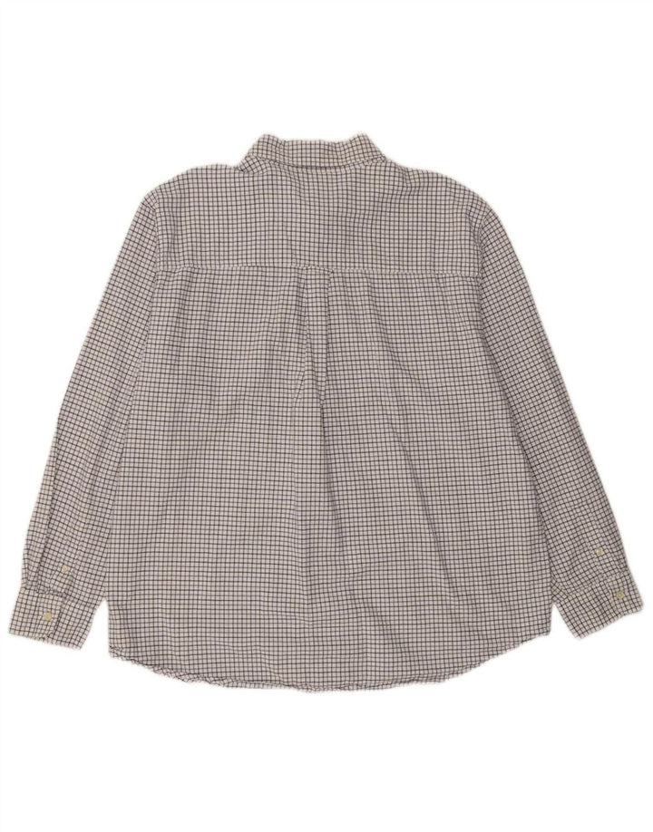 CHAPS Mens Big & Tall Shirt 2XL White Check Cotton