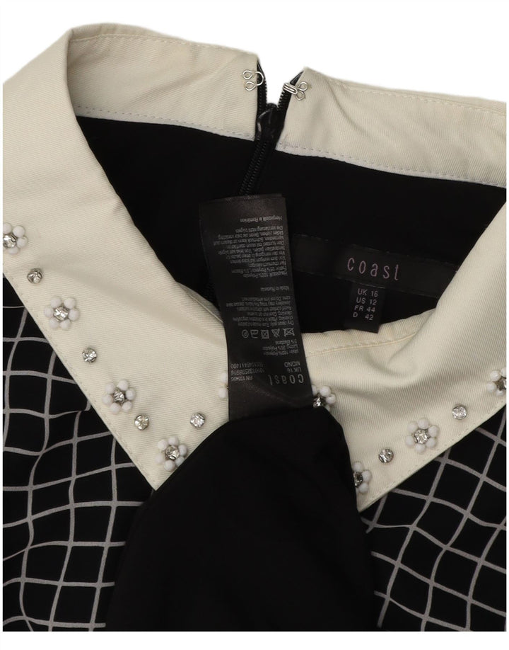 ROchie tunică pentru femei COAST UK 16, mare, poliester cu carouri negru